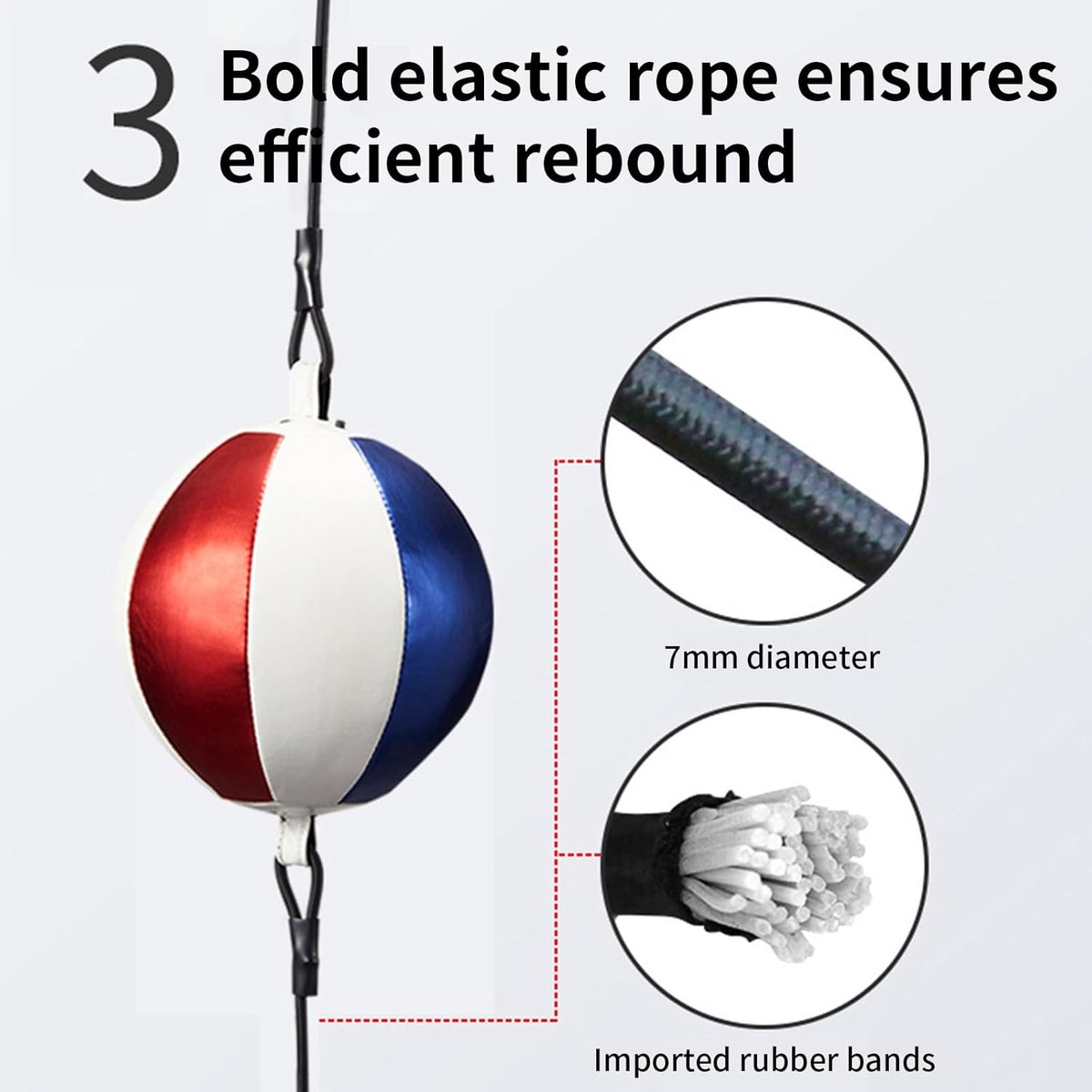 Boksen Speedball - Reflex Bal - Atletische Training - Ovalen Vorm - 2.23 m - Zwart