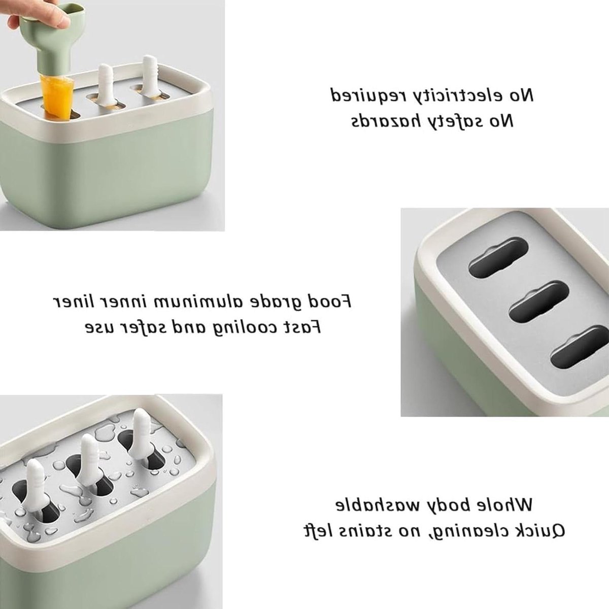 IJsmachine en Ijslollymachine - IJsmaker Bevroren Yoghurtmaker - Zelf ijs maken - Drie Vriestanks - 208x134x122mm - Geel