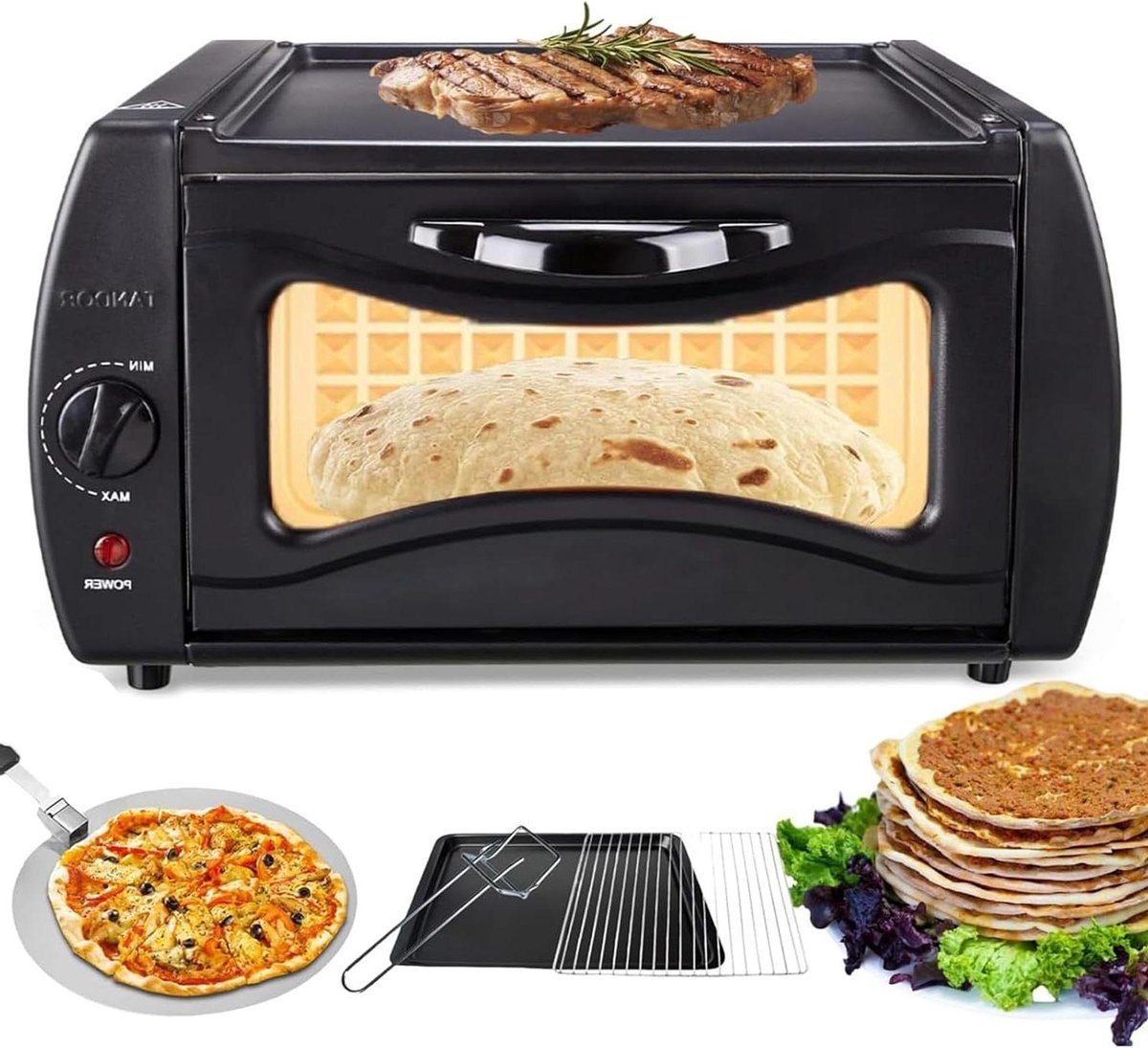 Elektrische Oven - Aanrecht Model - Brood Bakken - Instelbare Temperatuur - 15 Liter - Zilver