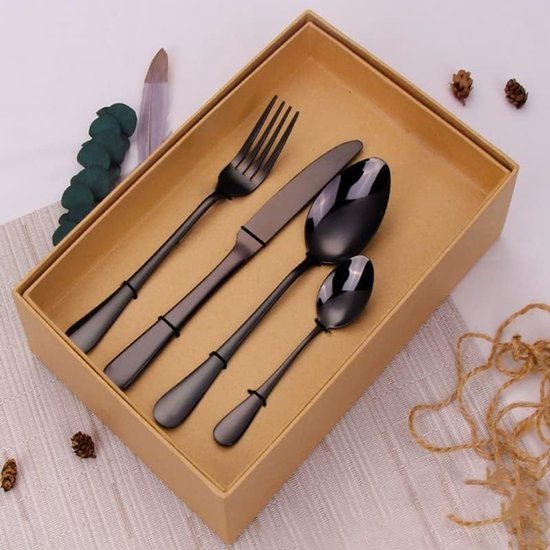 Bestekset 24-delig - Gouden servies - Tafel dekken - Gladde randen - 24 stuks - Goud — afbeelding 5