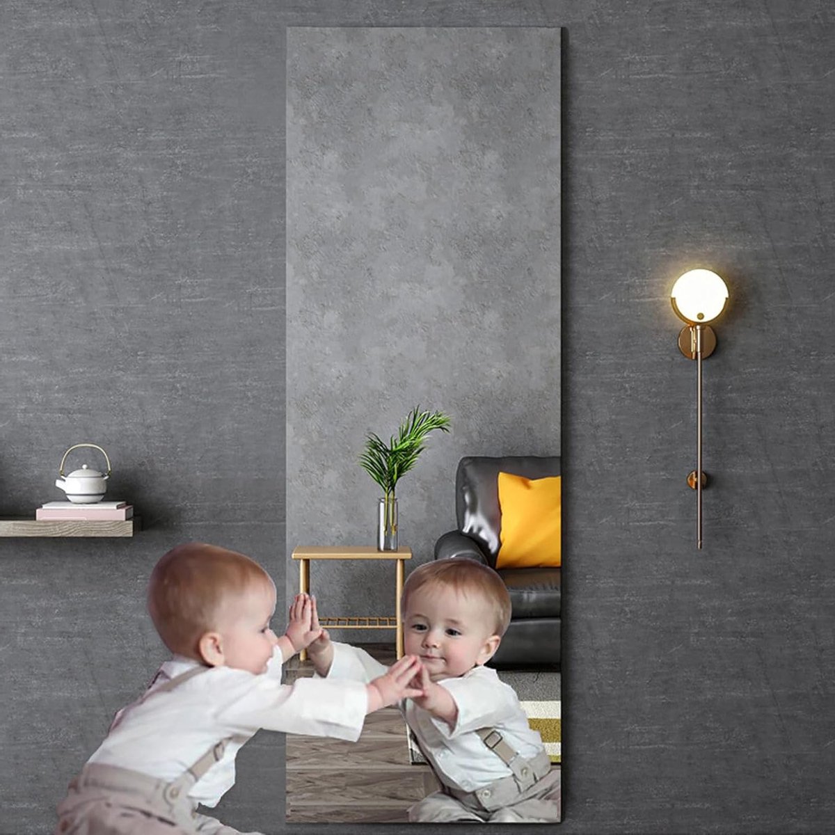 Grote Zelfklevende Wandspiegel 40 x 120 cm van 2 mm Acryl, Volledige Lengte voor Slaapkamer, Deur en DIY Wanddecoratie