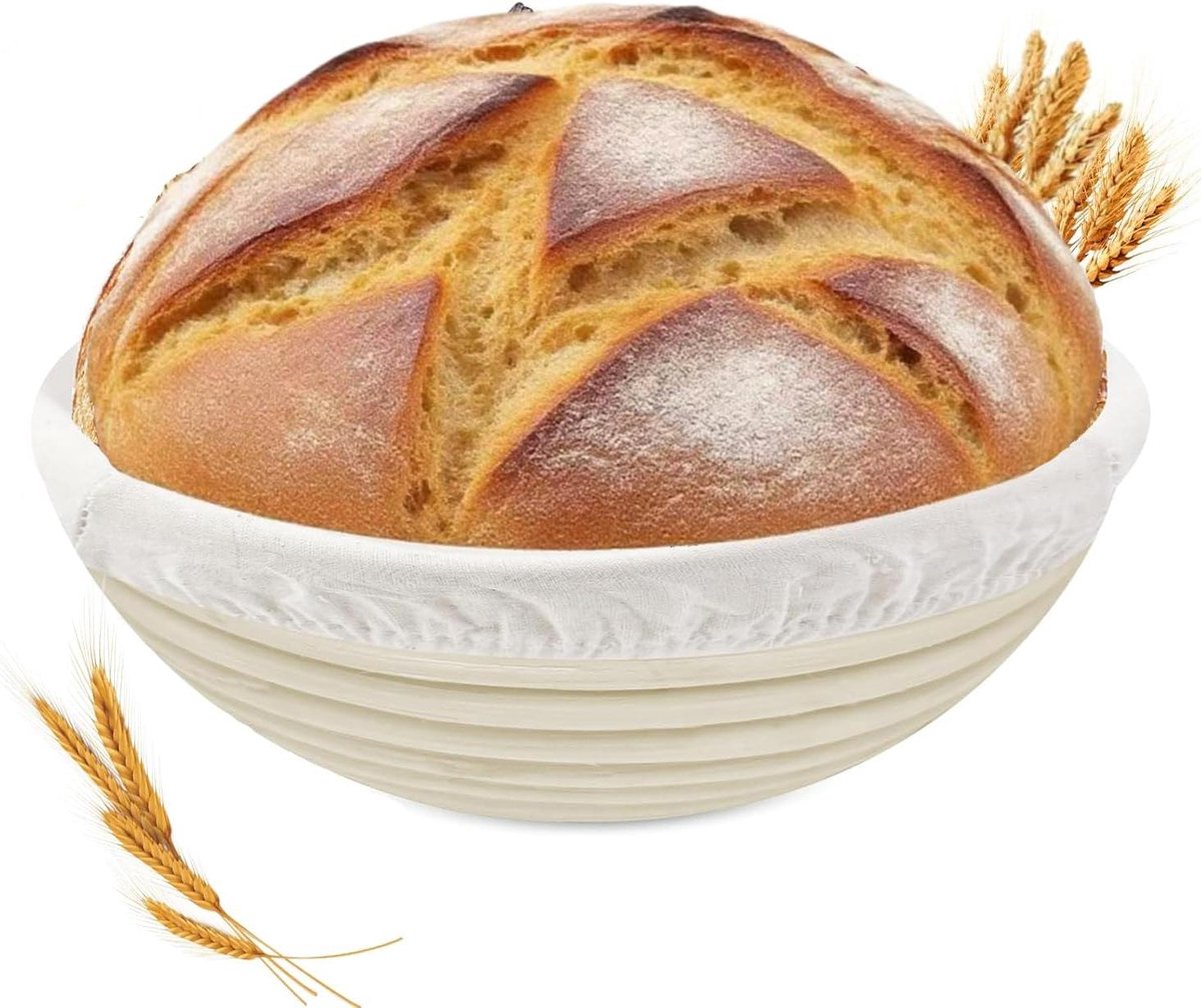 Brood Rijs Mande - Bakmand Linnen - Brood Bakken - Handgemaakt Rotan - 10x10x10 mm - Natuurlijk