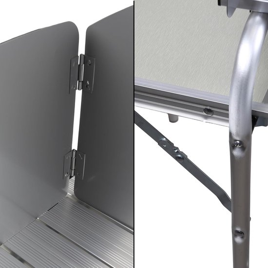 Kampeerkeuken - Opvouwbaar meubel - Buiten koken - Met windscherm - 175x40x111cm - Zwart — afbeelding 2