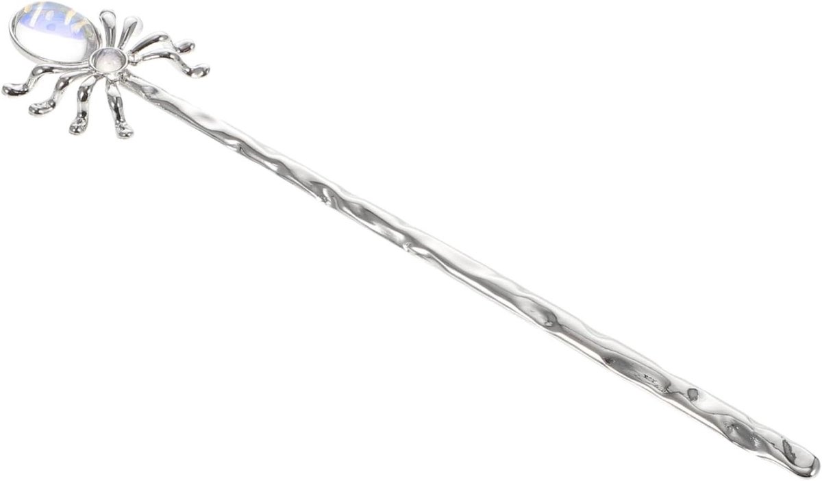 Glazen Haarspeld - Haarknot Accessoire - Haar Styling - Vintage Ontwerp - 18 cm - Zilver