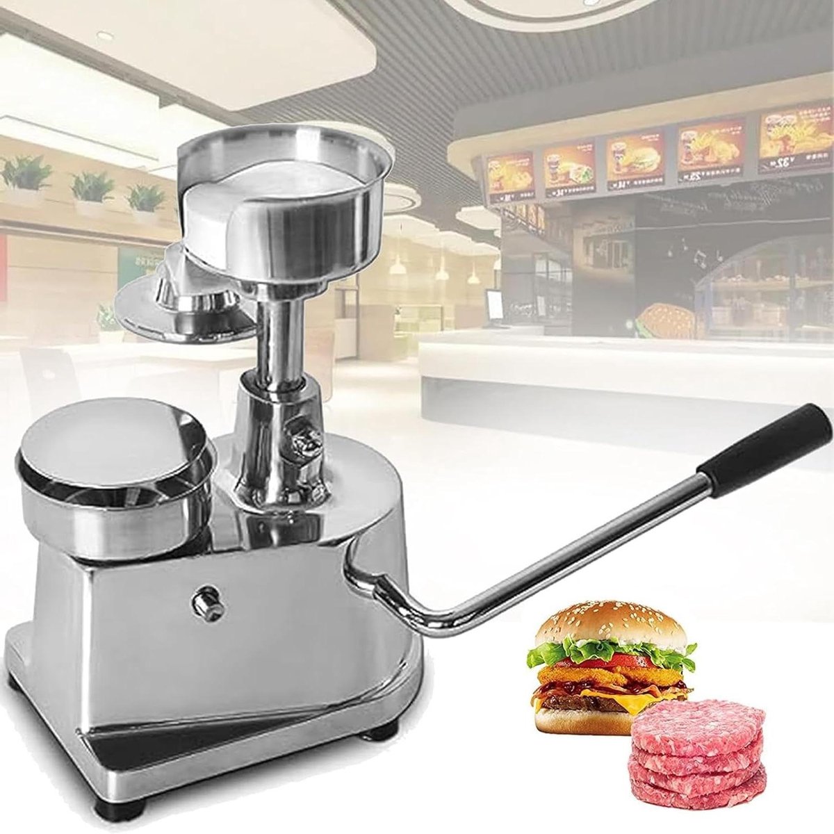 Hamburger Patty Maker - Vleesvormer Burger - Professioneel Vlees Vormen - Roestvrij Staal - 100-150mm - Zilver