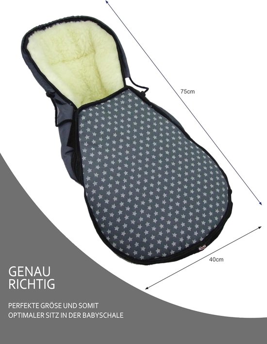 Baby Voetenzak - Autostoel Muts - Warm Blijven - Waterafstotend - 75 x 40 cm - Sterren Bordeaux — afbeelding 2