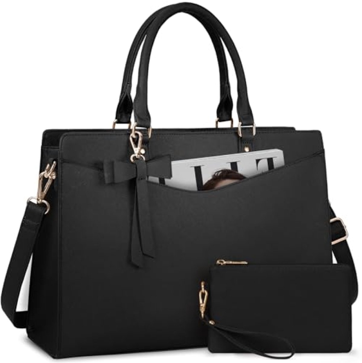 Dames Laptoptas 15,6 Inch - Grote Handtas met Portemonnee - PU-leer Werk- en Aktetas