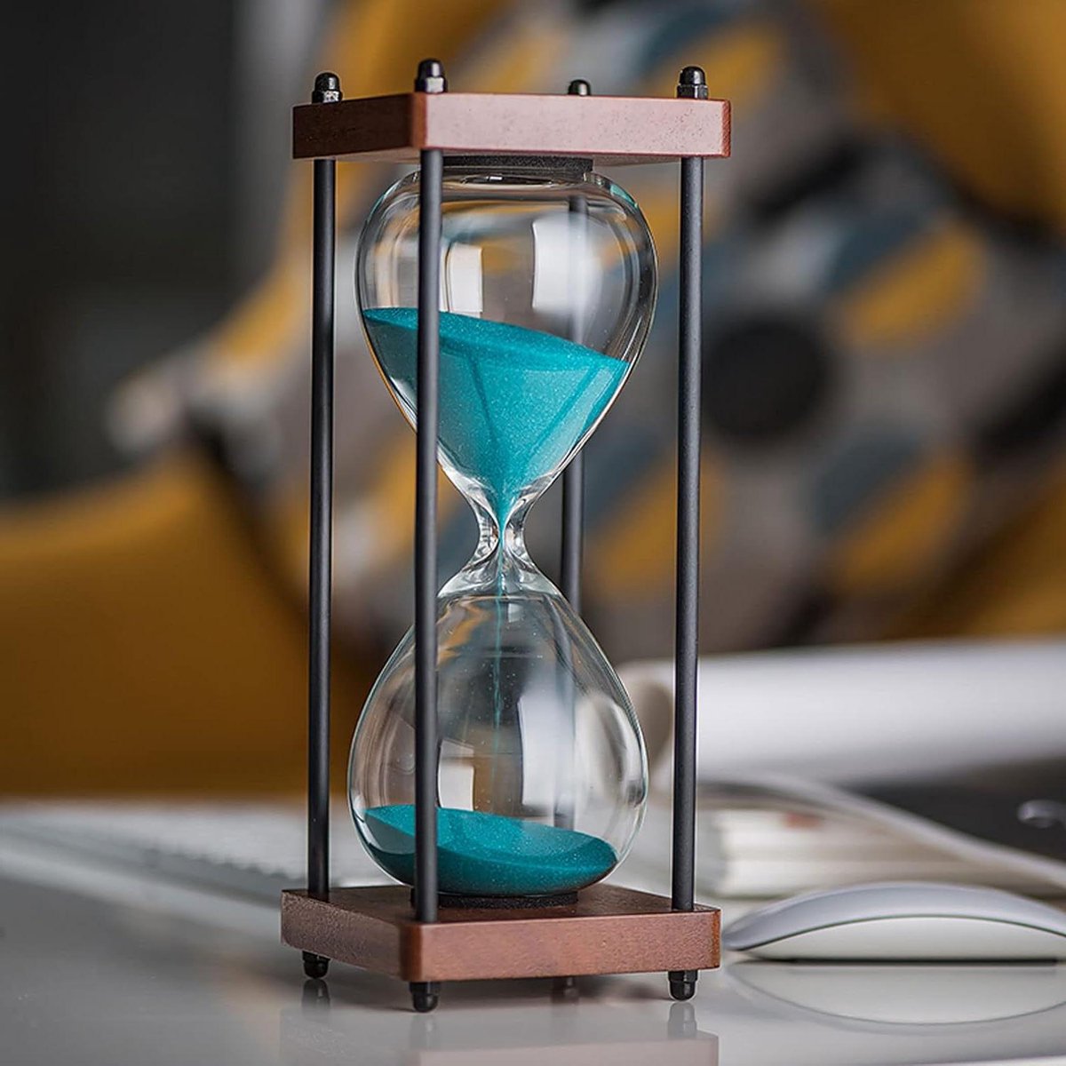 Zandloper Timer - Zandklok - Tijd Management - Handgemaakt Design - 15 Minuten - Grasgroen Zand