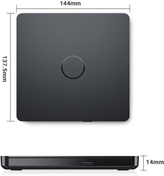 Externe DVD-speler - Schijfstation - Muziek en foto's - Brede compatibiliteit - 146 cm breed - Zwart — afbeelding 5