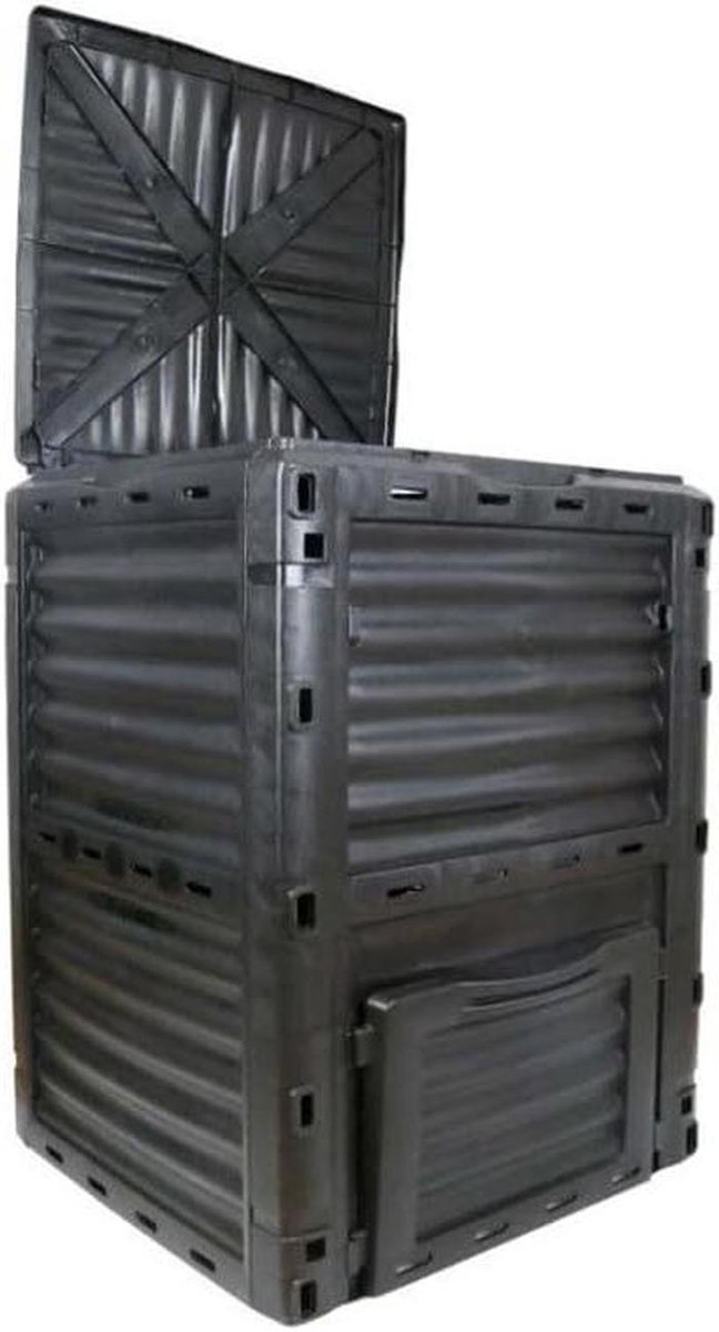 Compostbak Tuin - Afvalbak Composteren - Afval Verwerken - UV-bestendig Corrosievrij - 300L Capaciteit - Zwart