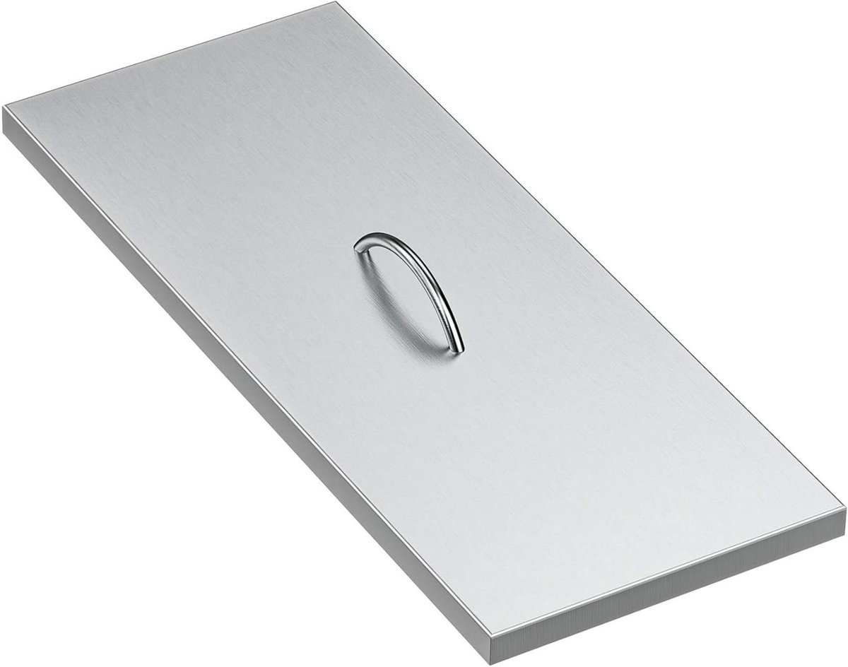 Vuurkorf Deksel - Pan Deksel - Buiten Beschermen - Roestvrij Staal - 68.5 x 29 cm - Zilver