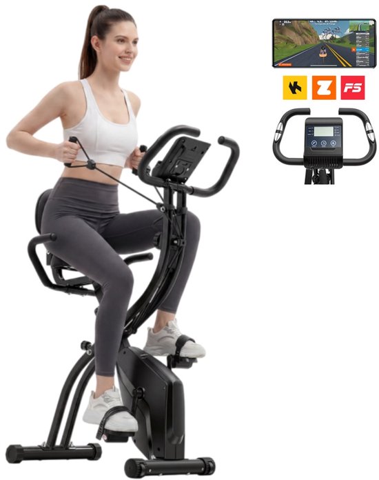 Formill Hometrainer YZJ-501-Opvouwbaar-Zitting met rugleuning -Magnetische weerstand-APP-Vliegwiel van 2,5 kg-Tablethouder-Robuust