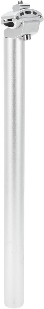 Verstelbare Fietszadelpen 31.6x450mm van Aluminium Legering met Bevestigingsclip en Zilver Kleur, Geschikt voor Diverse Fietsen