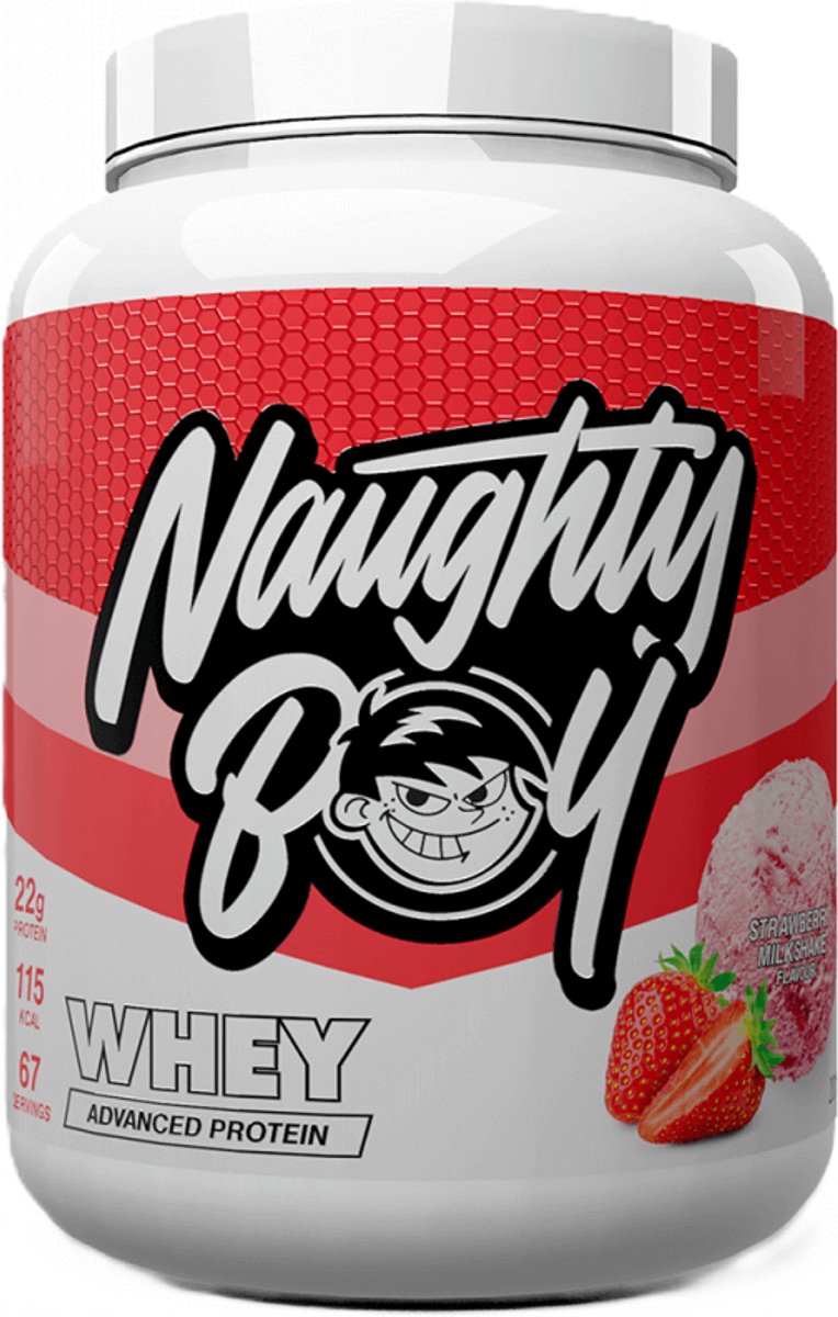 Naughty Boy Whey Advanced Protein (2010g) Strawberry Milkshake - Eiwitten - Wei-eiwit Mix