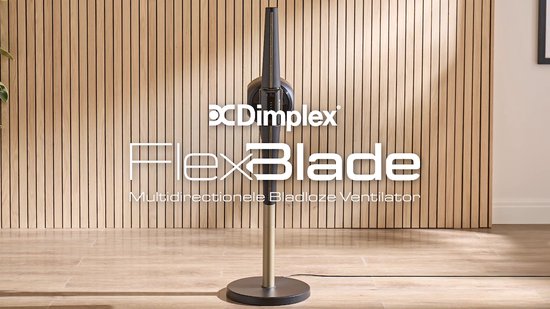 Dimplex FlexBlade Ventilator Bladloos – Oscillerende Tafelventilator - 180° Kantelbaar - 5 Snelheden & Timer - 20m Bereik – Waaier (36dB) - Magnetische Afstandsbediening