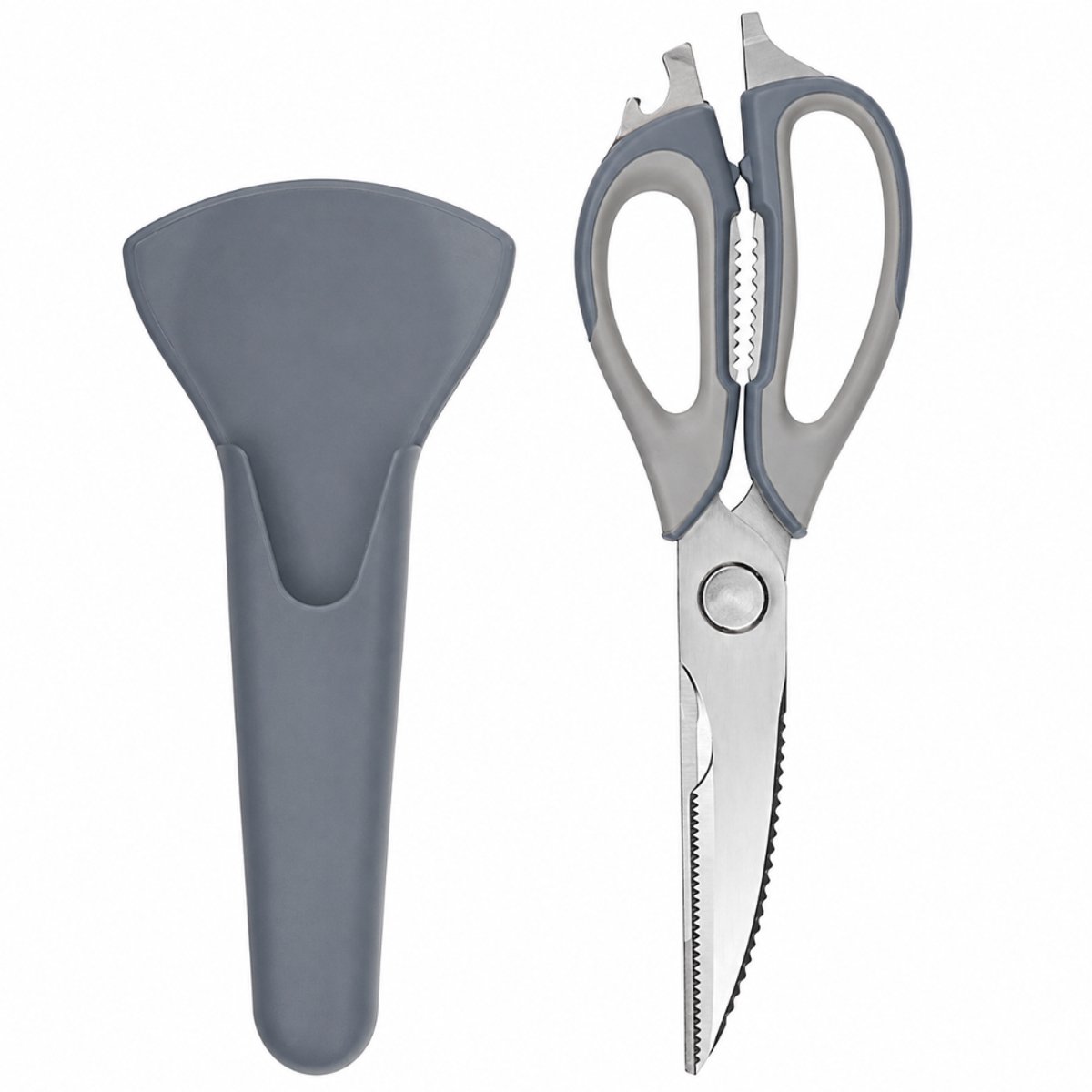 OTIX Schaar - Multi Purpose - Keukenschaar - voor Vlees - en Vis - Opener - Notenkraker - met Hoes - Beschermer
