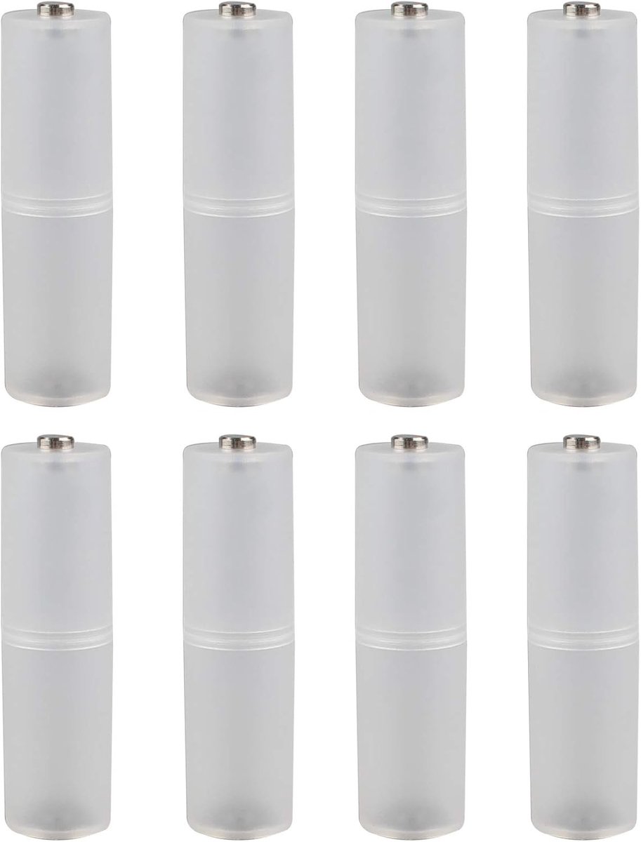 Allecto - Batterijconverter - Universeel - Transparant - Cilindervormig - Adapter - Houder - AAA naar AA - Batterijcellen - Batterijdoos