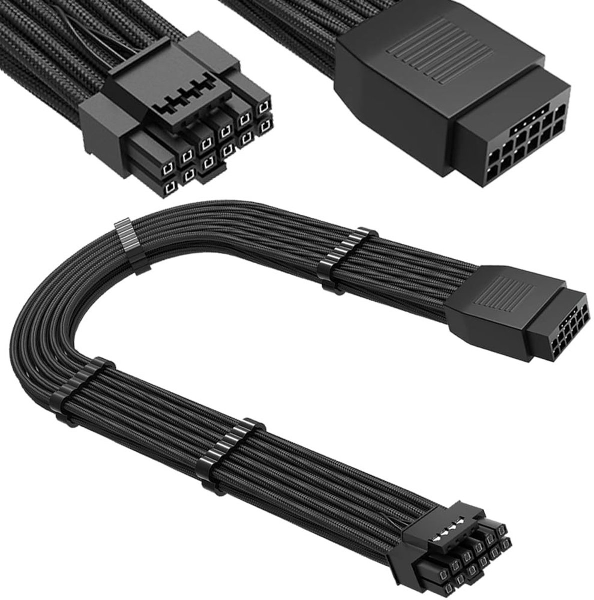 Allecto - 12VHPWR PCIe 5.0 Power Extension Cable - 16pin - Zwart - RTX 3090Ti 4070Ti 4080 4090 - Geschikt voor gaming PC - Kleur zwart