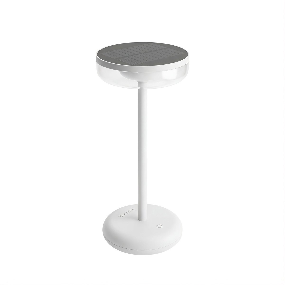 ZOLUNA Solar Tafellamp BOBBIE Wit - USB oplaadbaar - Touch Dimbaar - Zware Voet - Extra Warm Wit - Modern Design