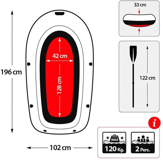Intex Explorer Pro 200 Set - Opblaasboot - 196 x 102 x 33 cm - Inclusief peddels en pomp