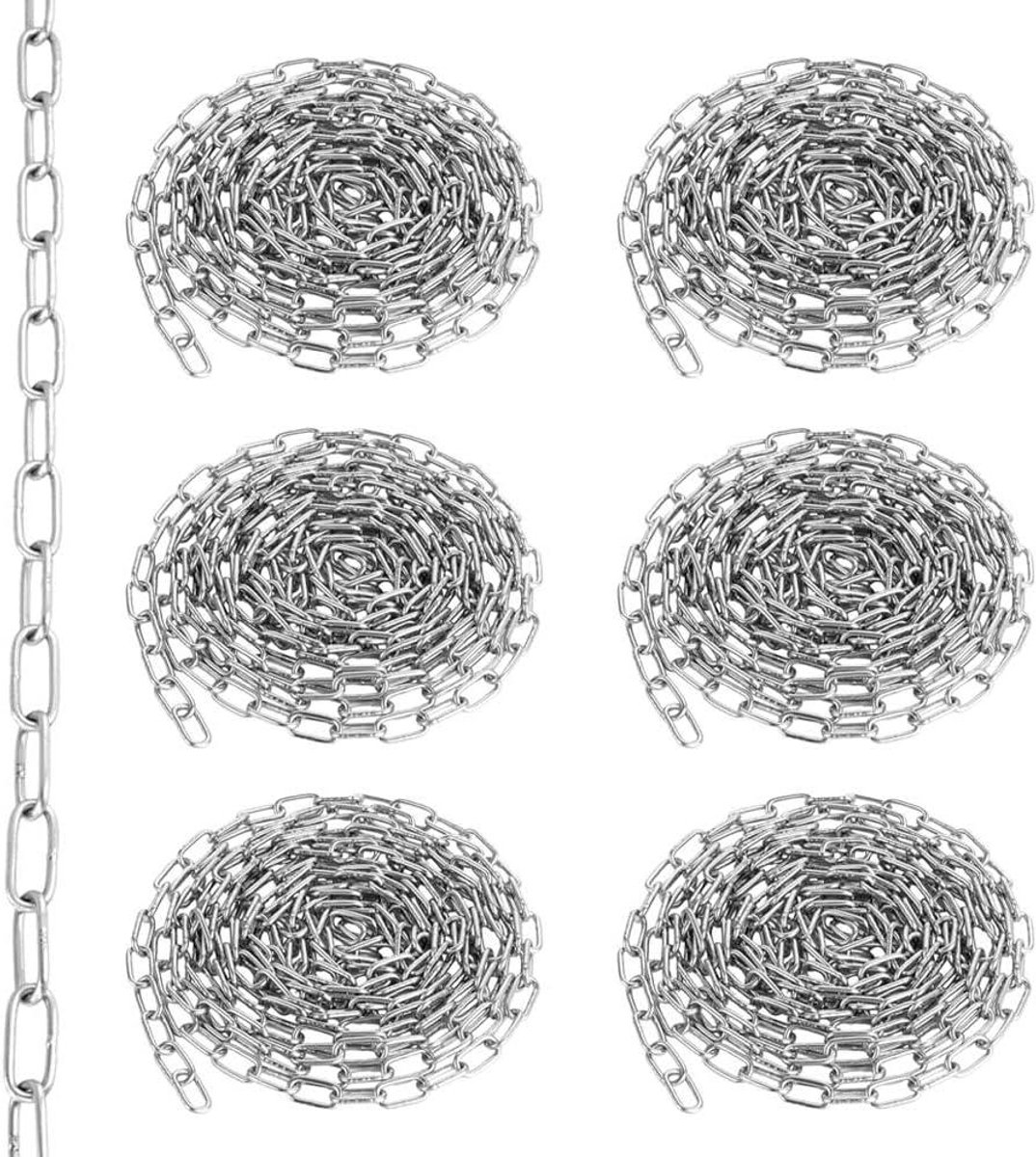 Roestvrijstalen Ketting - Verlengketting Aansluitketting - Ophangen Bevestigen - Corrosiebestendig Hoge Sterkte - 6 x 1 meter - Zilver