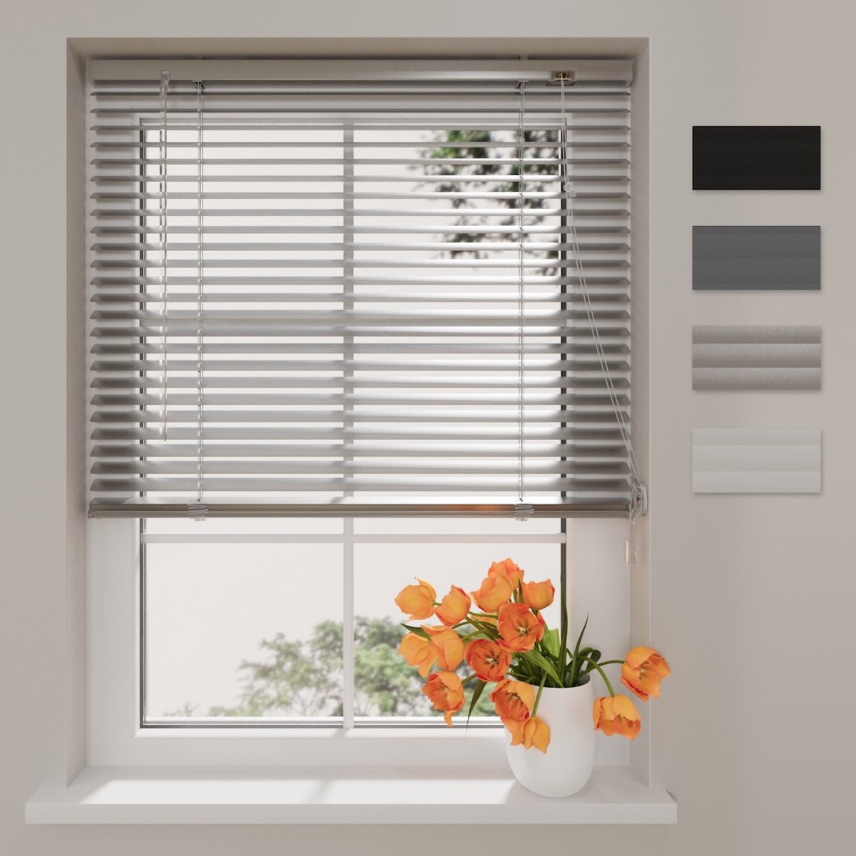 Aluminium Jaloezie Easy - 25 mm - Silver - 60 x 250