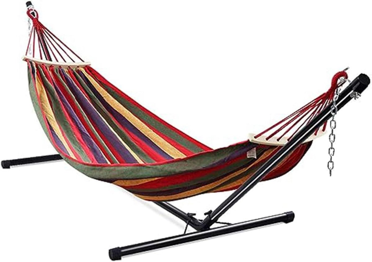 Hangmatstandaard - Hangstoelhouder - Ontspannen Buiten - Roestbestendig Materiaal - 325 x 100 x 106 cm - Zwart