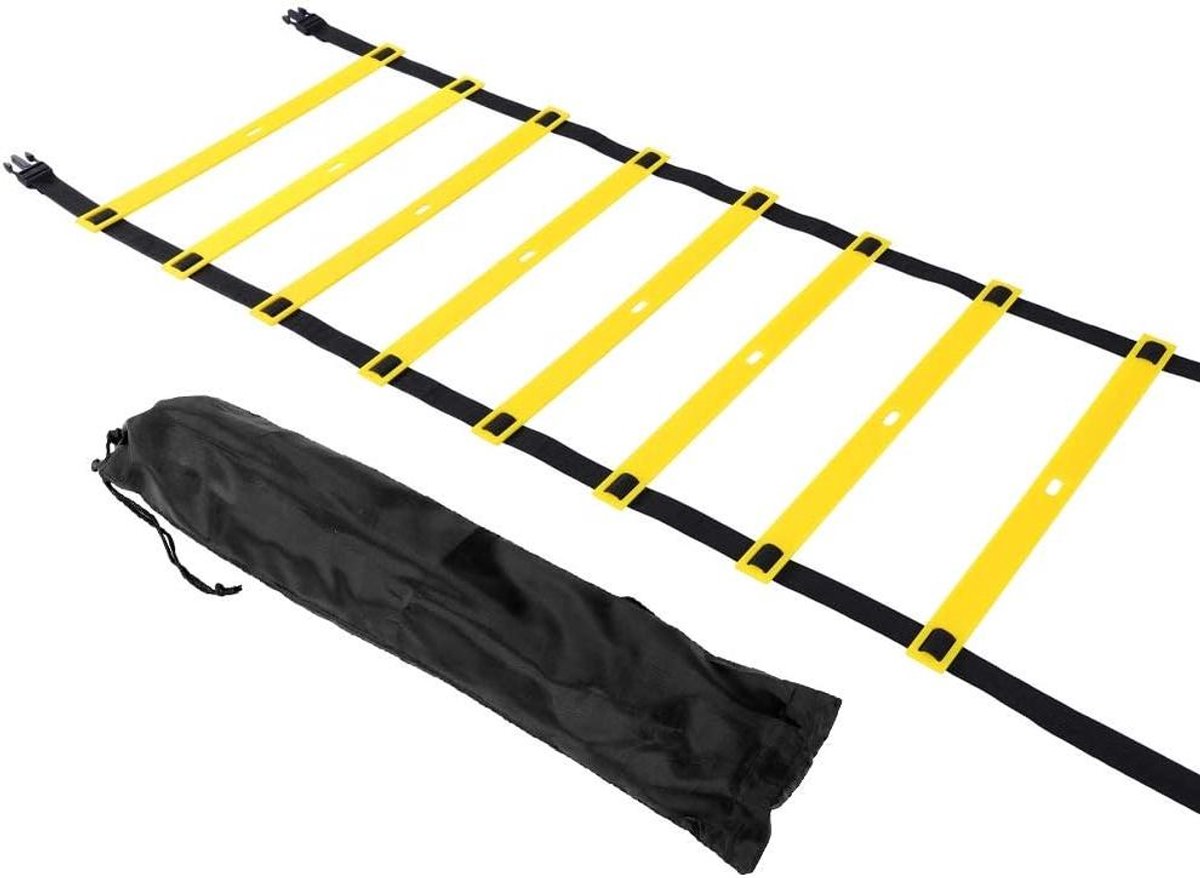 Agility Ladder - Speed Ladder - Voeten Snelheidstraining - Verstelbaar Ontwerp - 20 x 20 x 20 cm - Zwart