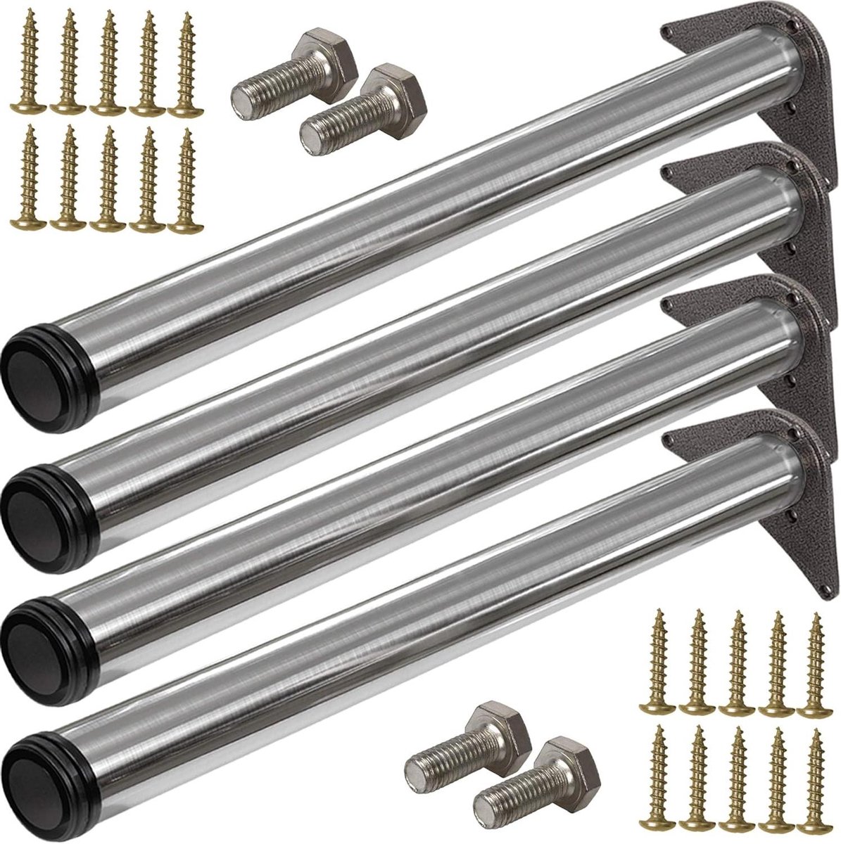 Tafelpoot Set - Meubelpoten Verstelbaar - Meubels Upgraden - In Hoogte Verstelbaar - 4 x 560 mm - Roestvrij Staal
