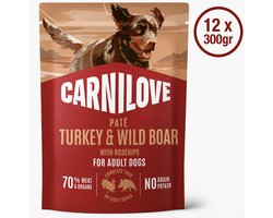 Carnilove Dog Pouch Paté Turkey & Wildboar with Rosehips 12 x 300 g