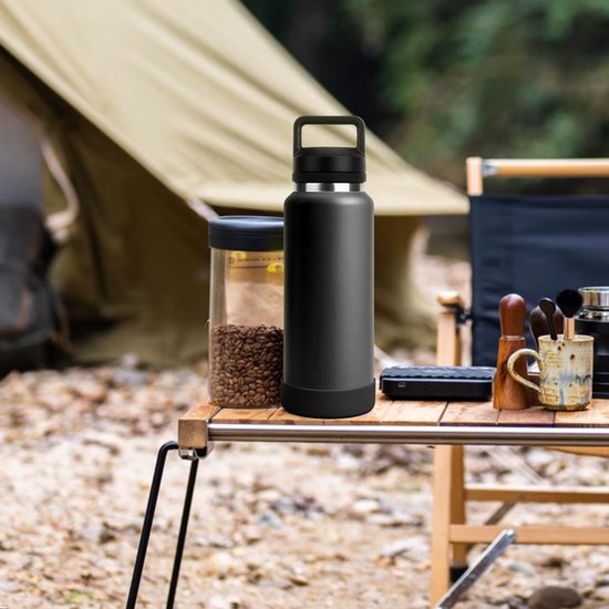Waterfles Beschermer Hoes - Siliconen Antislip - 2-Pack - Zwart - Compatibel met YETI Rambler en Yonder Flessen 26oz en 34oz. — afbeelding 3