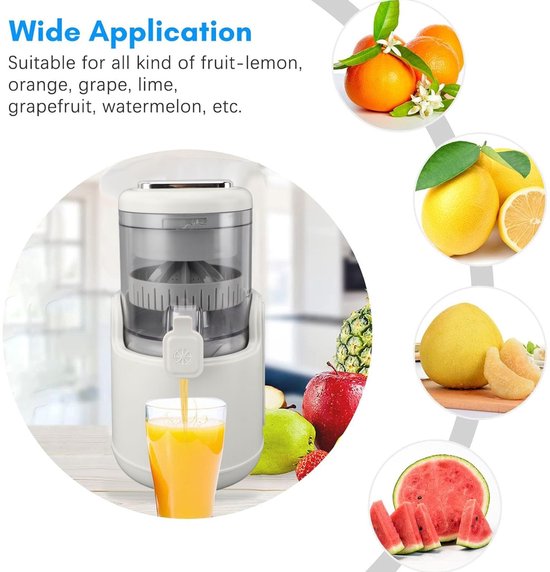 Dailygoody - USB Oplaadbare Elektrische Sapcentrifuge - Compact en Praktisch - Lekvrije Tuit - Zilver - Citrusvruchten - 500ML - Geschikt voor fruit e... — afbeelding 5