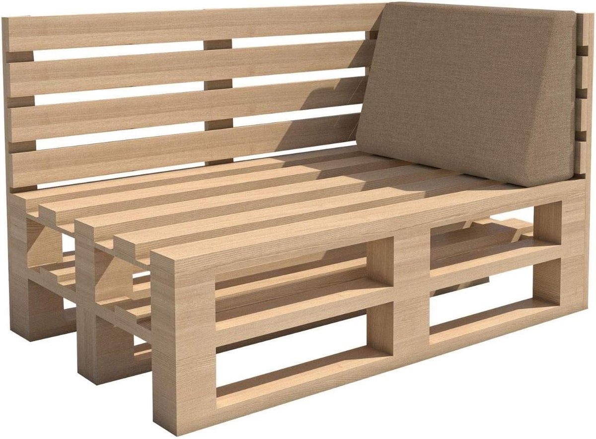 Palletkussen Set - Zitkussen Rugkussen - Comfortabel Zitten - Afneembare Hoes - 60x40x10/20 cm - Cappuccino