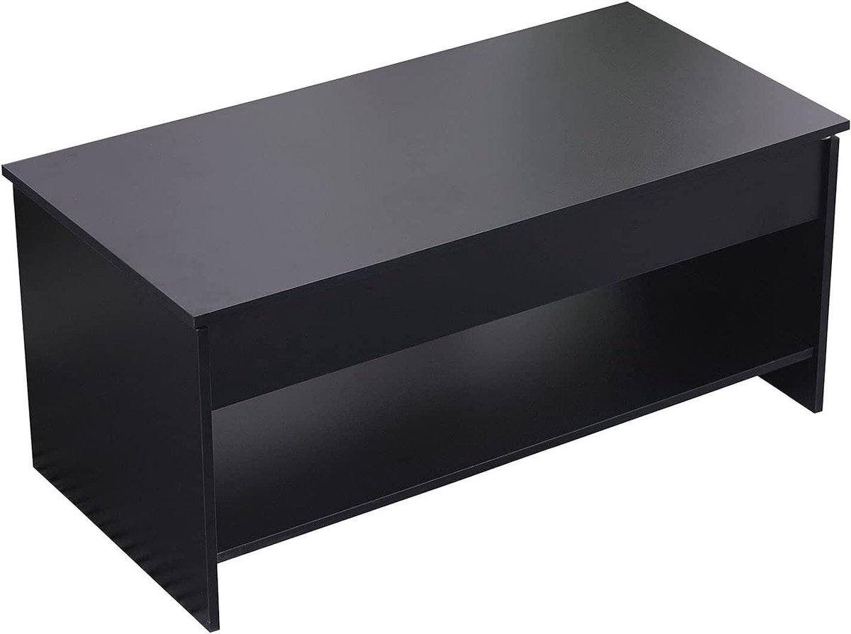 Salontafel - Koffietafel Hout - Woonkamer Inrichten - Afneembare Lade - 100 x 50 x 58 cm - Zwart