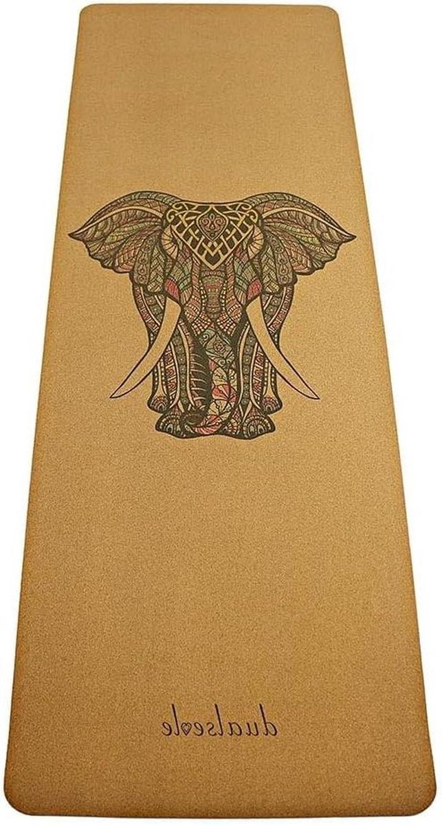 Eco Yogamat Kurk - Natuurrubber Mat - Yoga & Fitness - Antislip & Zelfreinigend - 183 x 66 cm