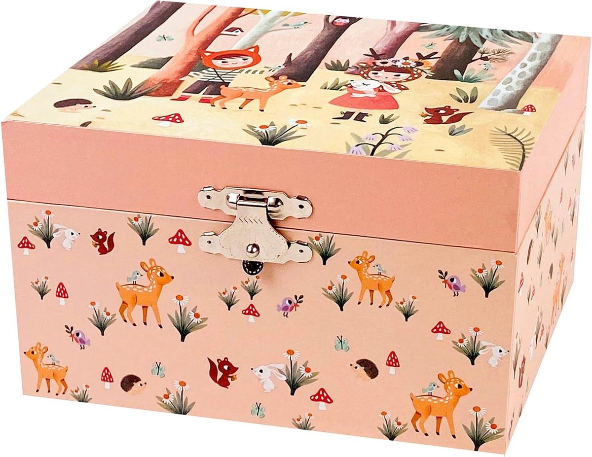Muzikale Sieradendoos - Muziekdoosje Meisjes - Kinderkamer Decoratie - Draaiend Beeldje - 1 Rechthoekig - Meerkleurig