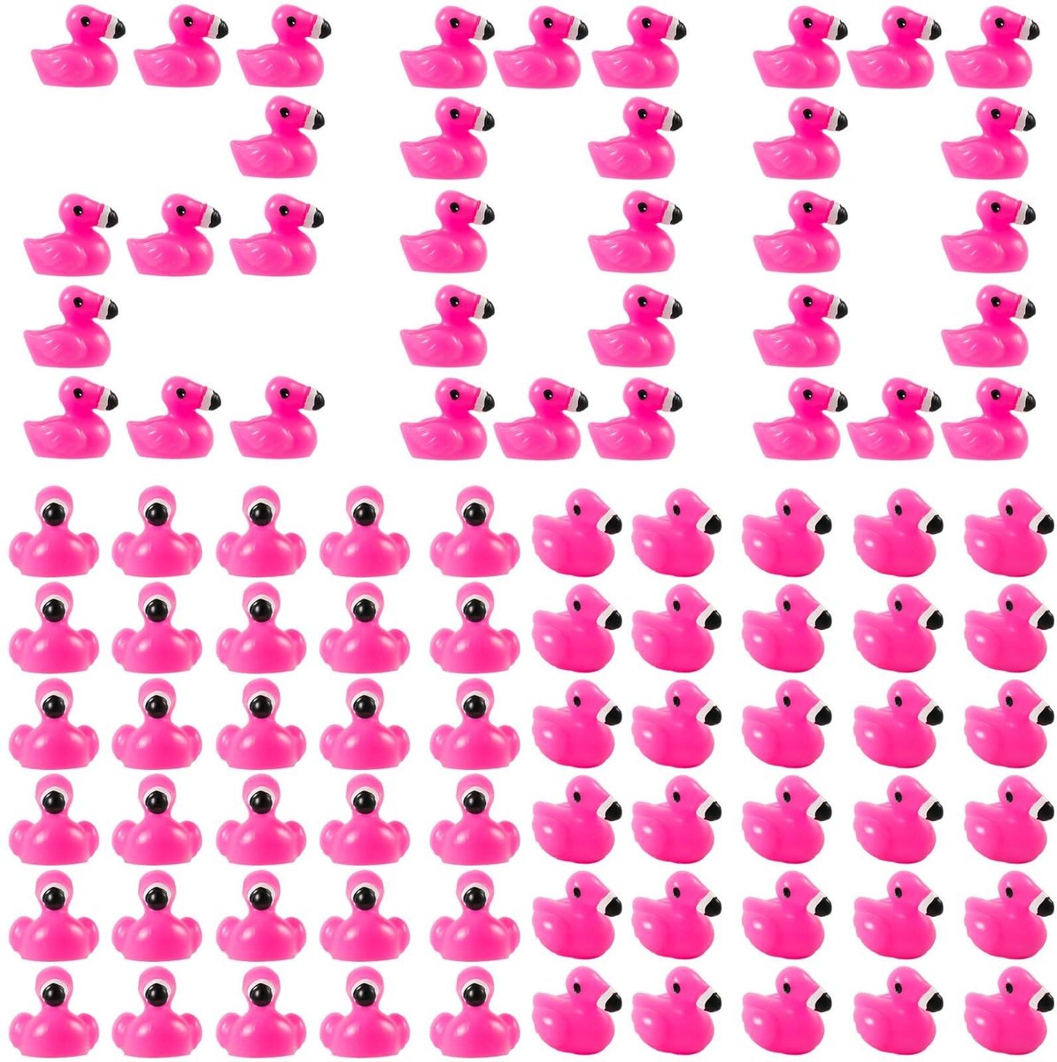 Allecto - Mini Flamingo Eenden - Miniatuur Beeldjes - Schattig Dierenspeelgoed - Roze Rood - Tuin Decoraties - DIY Knutselwerk - Geschikt voor Popp...