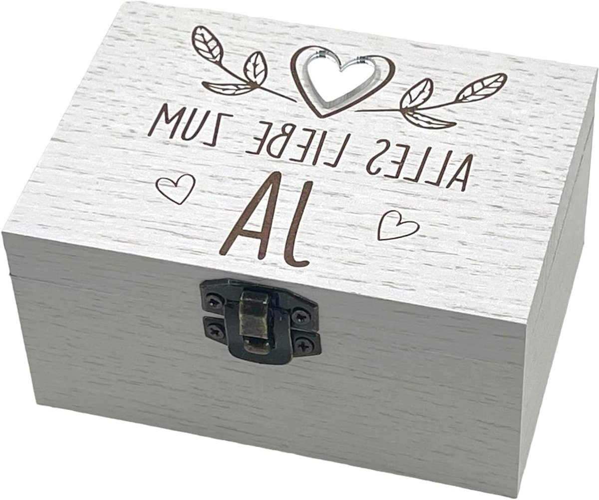 MIJOMA Muziekdoos Houten Geld Cadeau Verpakking - Elegante Lasergraveer, ca. 10x7x5cm
