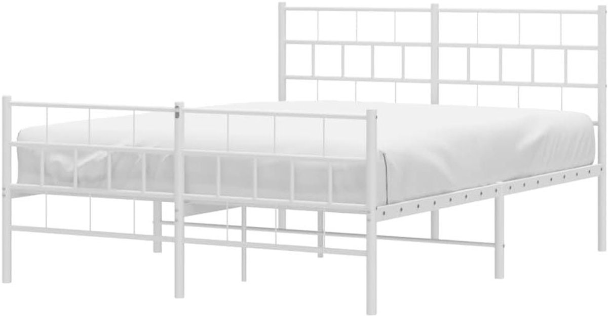 Metalen Bedframe - Ledikant Ombouw - Slaapkamer Inrichten - Robuuste Constructie - 120x200 cm - Wit