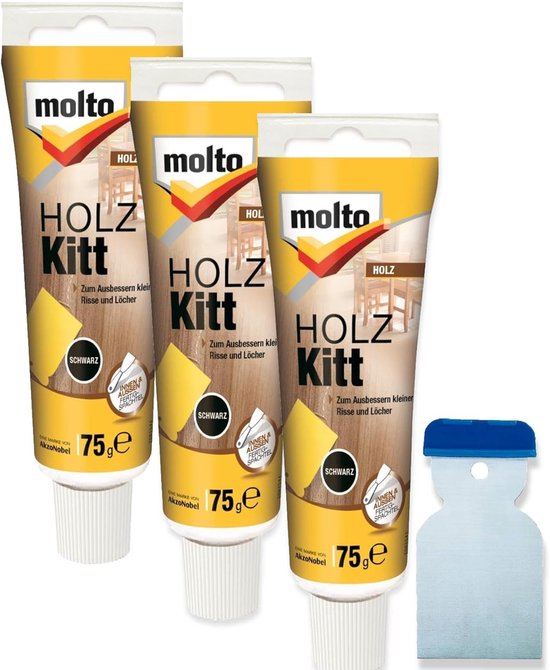 Houtreparatiekit - Plamuur voor hout - Meubels repareren - Sneldrogend en overschilderbaar - 3x 75g - Wit — afbeelding 2