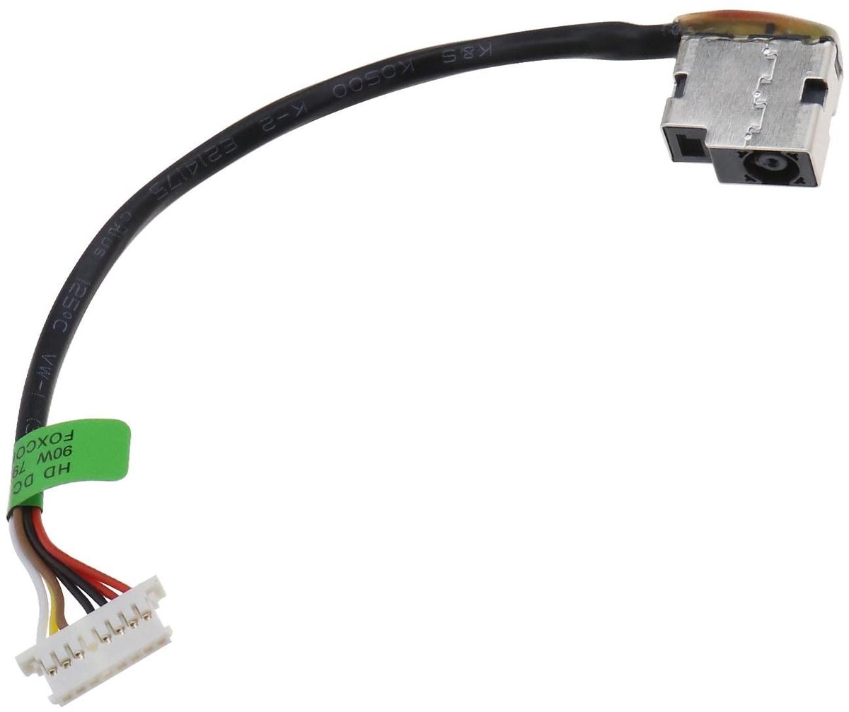 Allecto - DC stekker dock connector - Vervangbare oplaadaansluiting - Zwart - Flexibele kabel - Compatibel met HP Pavilion - 12,5 cm