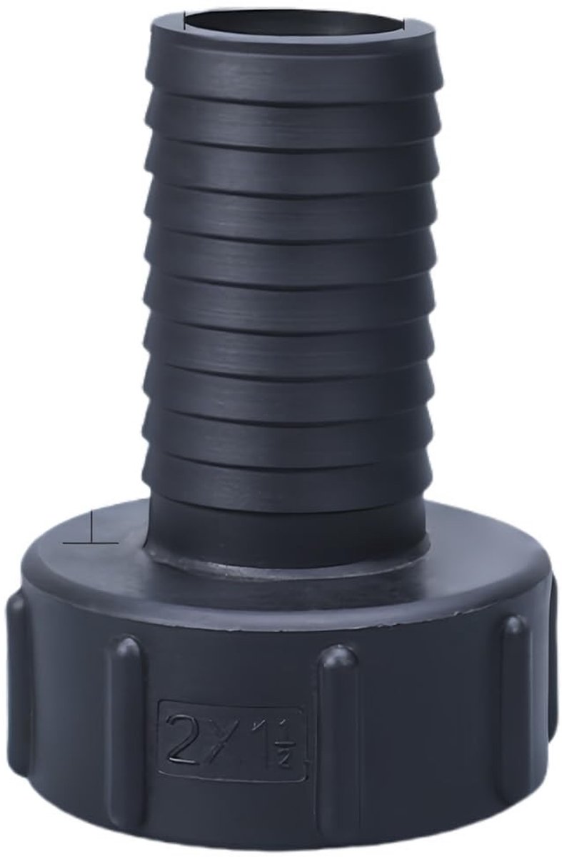 Allecto - watertankadapter - slangadapter - ideaal voor IBC-tanks - zwart - schroefdraadaansluiting - eenvoudig te installeren - geschikt voor dive...