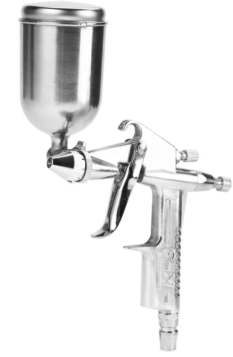 Allecto - Pneumatisch spuitpistool - Professioneel mini spuitpistool - 0,5 mm mondstuk - 125 ml capaciteit - Voor autolakken en houtspuitverf - Ide...
