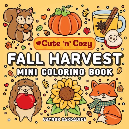 Cute and Cozy- Fall Harvest Mini Coloring Book - cover