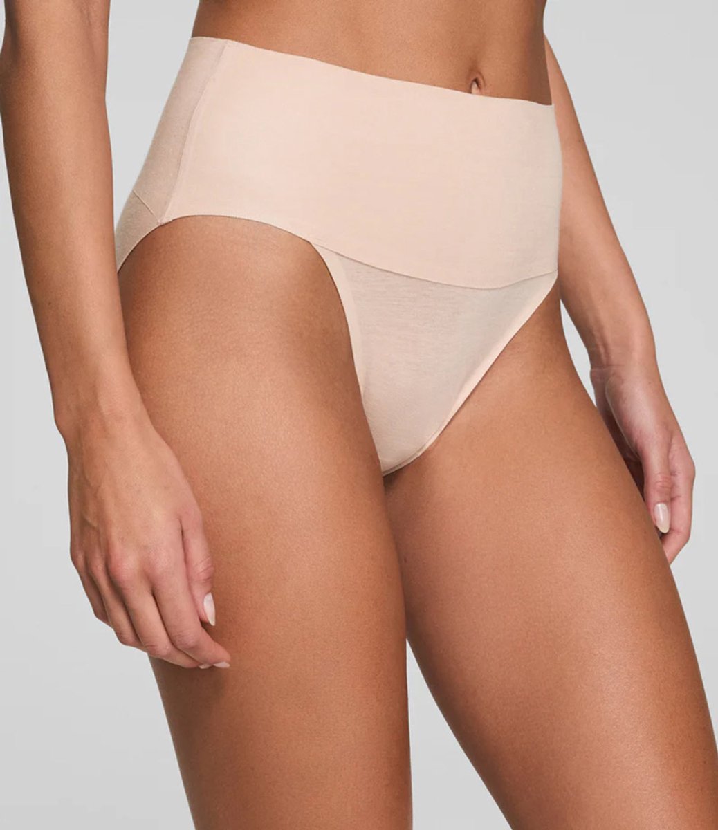 Spanx Undie-tectable Cotton Hi-Leg Brief - Kleur Soft Nude - Maat M