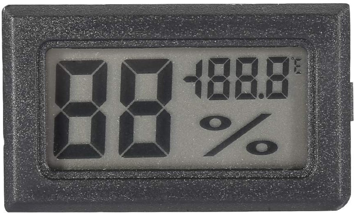 Allecto - Digitale Thermometer - Nauwkeurige Vochtigheidsmeter - Compact en Handig - Zwart - Temperatuur- en Vochtigheidmonitor - Geschikt voor Thu...