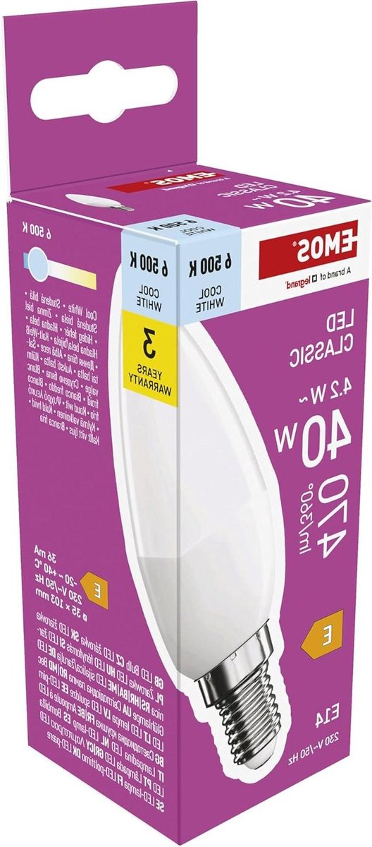 LED Lamp Kaars - Kaarslamp E14 - Verlichting Huis - Energiezuinig 4.2W - 470 Lumen - Koud Wit