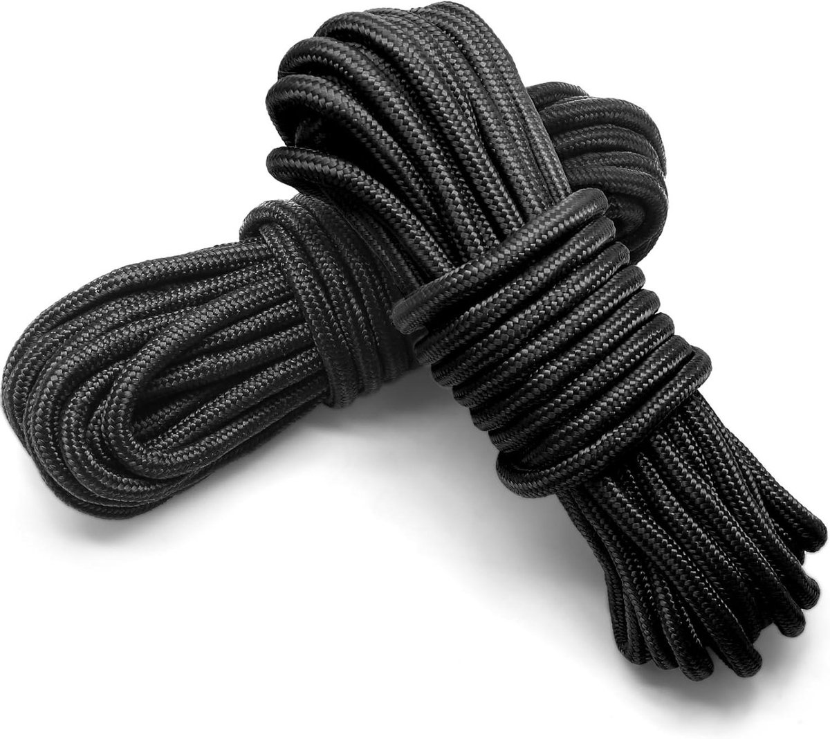 Nylon Touw - Docklijnen Boottouw - Kamperen Waslijn - UV-bestendig Gevlochten - 10m 8mm - Zwart