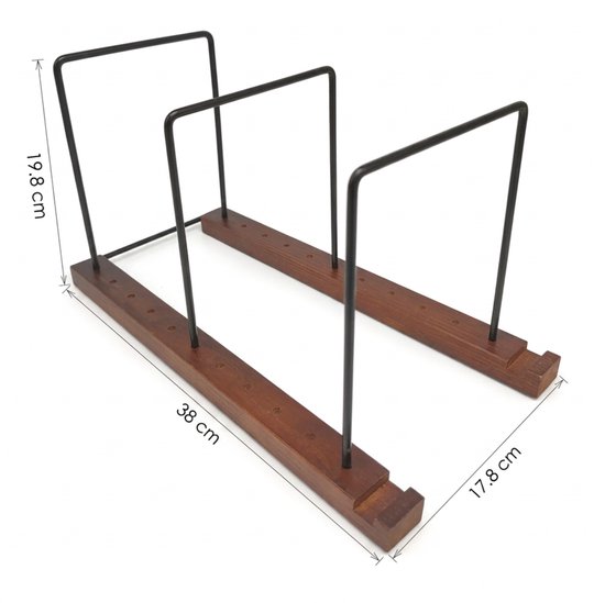 Purepeak LP Opbergsysteem Geschikt voor 30 LP's - LP Opbergrek - Vinyl Houder - Platen Standaard - Verstelbaar Rek - Hout - Metaal — afbeelding 5