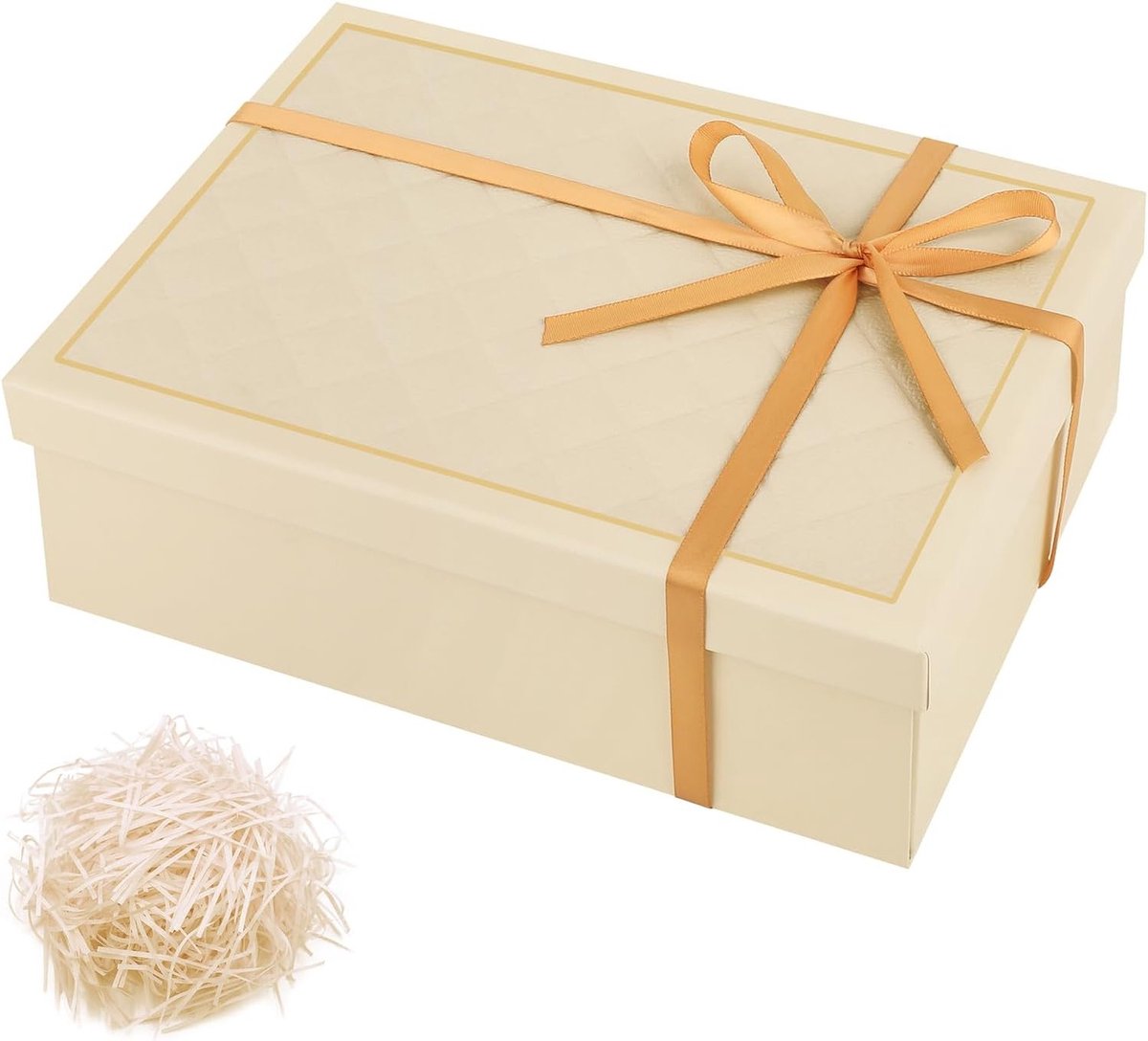 Cadeauverpakking met deksel 25 x 18 x 8,5 cm, rechthoekige geschenkdoos voor elke gelegenheid